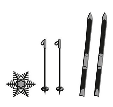 Лезвие Marianne Design - Craftable Dies - Skis & Snowflakes