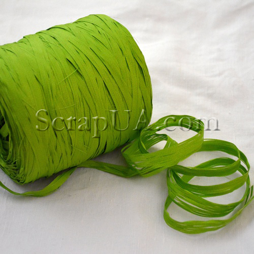 Рафия натуральная, цвет зеленый свежий, 1 метр