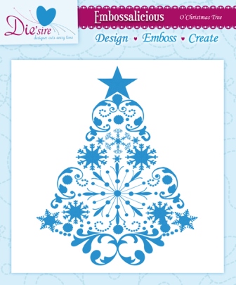 Папка для тиснения от Crafter's Companion - Embossalicious Embossing Folder - O'Christmas Tree15x15 см