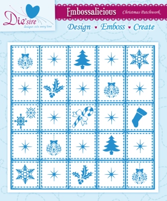 Папка для тиснения от Crafter's Companion - Embossalicious Embossing Folder - Christmas Patchwork15x15 см