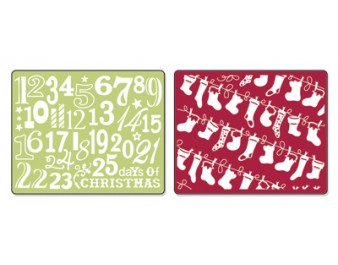 Папка для тиснения от Sizzix Textured Impressions Embossing Folders 2PK - Christmas Stockings Set