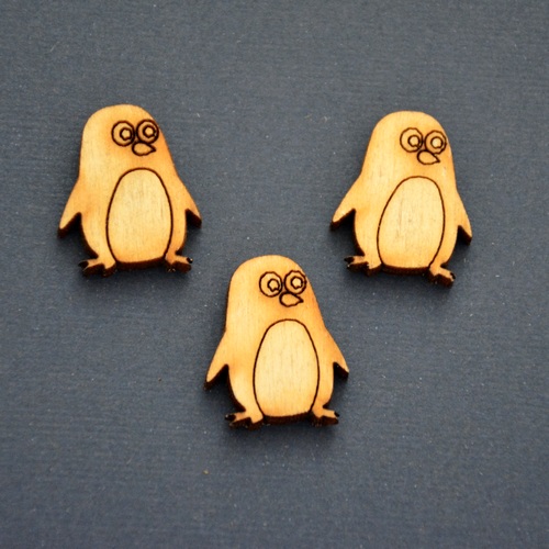 Деревянная фигурка WOOD-081 - Пингвин, 1 штука