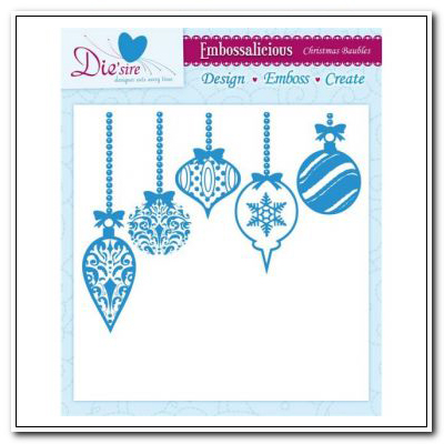 Папка для тиснения и эмбоссинга Darice - Embossalicious Embossing Folder - Christmas Baubles, 20x20 см