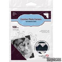 Уголки для фото Photo Corners Classic Style Self-Adhesive Photo Corners - черного цвета, 12мм, 108 шт. - ScrapUA.com