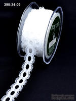 Кружево вязаное, цвет белый, ширина 19 мм, длина 90 см