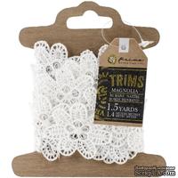 Кружево Prima - Floral Lace Trim - Plumeria, 1,35 м, диаметр 3,8 см