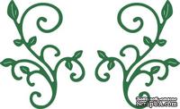 Нож для вырубки от Cheery Lynn Designs - Tiny Fanciful Flourish Left & Right (Set of 2)