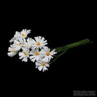 Хризантемы белого цвета, цветочек 12-13 мм, стебелек 10 см, 10шт. - ScrapUA.com