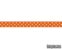 Лента в горошек BoBunny - Burnt Orange Double Dot, ширина 1 см, длина 90 см - ScrapUA.com