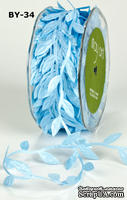 Лента LEAVES, цвет LIGHT BLUE, 90см  (дина листика 12 мм) - ScrapUA.com