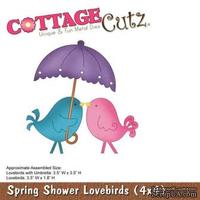 Лезвие CottageCutz Spring Shower Lovebirds (4x4)