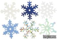 Снежинки из пластика Creative Impressions -  Medium Shimmer Snowflakes, 75 штук - ScrapUA.com