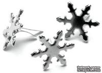 Снежинки-брадсы Creative Impressions -  Snowflakes/Silver, 50 штук - ScrapUA.com