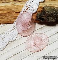 Камея роза из прозрачной смолы от Евгения Курдибановская ТМ, розовая, камея подходит под рамку: №4