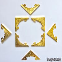 Набір металевих кутиків, колір золото, 4х40мм, 4 шт. - ScrapUA.com