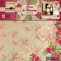 Набор скрапбумаги HOTP - Roses Harmony Paper Pack, 12 листов, размер 30х30 см