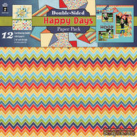 Набор двусторонней скрапбумаги HOTP - Happy Days Paper Pack, 12 листов, размер 30х30 см