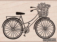 Резиновый штамп Hero Arts - Bicycle, на деревянном блоке