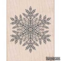 Резиновый штамп Hero Arts - Dazzling Snowflake, на деревянном блоке