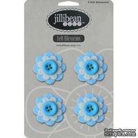 Набор цветов из фетра Jillibean Soup - Felt Blossoms - Blue - ScrapUA.com