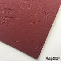 Картон с тиснением под кожу, цвет бордовый, 300гр/м2, 30х30см - ScrapUA.com