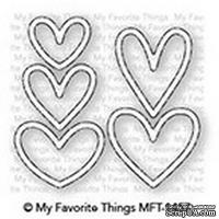 Лезвие My Favorite Things - Die-namics Lots of Hearts Outlines - ScrapUA.com