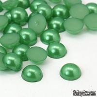 Полужемчужинки LimeGreen, 4x2мм, цвет светло-зеленый, 50 шт. - ScrapUA.com
