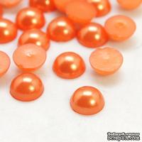 Полужемчужинки OrangeRed, 8x3.5мм, цвет оранжевый, 50 шт. - ScrapUA.com