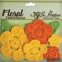 Набор вязаных цветов Petaloo - Crocheted Flowers Collection Yellows / Oranges