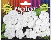 Набор вязаных цветов Petaloo - Color Me Crazy All White, 12 штук