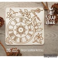 Чипборд ScrapBox - Часы с остролистом Hh-025 - ScrapUA.com