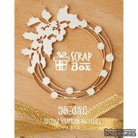 Чипборд ScrapBox - Новогодний венок с остролистом Hh-030