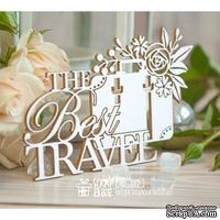 Чипборд ScrapBox - Надпись "The Best Travel" с чемоданом Hi-357