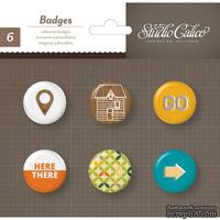 Самоклеющиеся украшения-фишки Studio Calico - Here And There Self-Adhesive Badges - ScrapUA.com