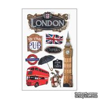 Объемные наклейки от Paper House 3D Stickers 4.5&quot;X7.5&quot; - Discover London, 11х19 см, 9 шт. - ScrapUA.com