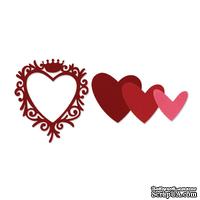 Лезвия от Sizzix - Framelits Die Set - Frame, Heart w/Crown, 3 шт - ScrapUA.com