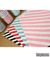 Конвертик в диагональную полоску, красный с белым, Diagonal Striped Bigger Bitty Bags, 15,9х23,5см, 1 шт. - ScrapUA.com
