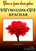 Набор тутовой бумаги для создания цветов - гвоздика красная