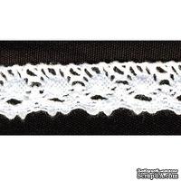 Кружево вязаное, цвет белый, ширина 12 мм, длина 90 см - ScrapUA.com