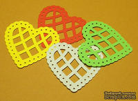 Высечки от Gallery Tools - Сердечки цветные № 1, 4 шт., размер: 4,3х4,3 см, 4 цвета