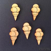 Деревянная фигурка WOOD-041 - Мороженое, 1 штука