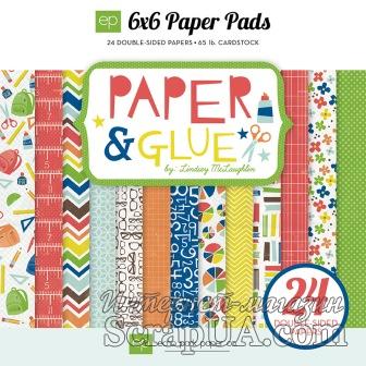 Набор бумаги двусторонней от Echo Park,  Paper & Glue, 15х15см. - ScrapUA.com