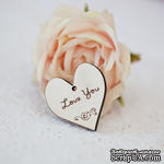 Сердечко деревянное: Love You, 3х3,3см - ScrapUA.com