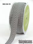 Лента Twill and Stripes, цвет черный/белый, ширина 1,9 см, длина 90 см - ScrapUA.com