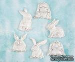 Набор украшений Prima - Shabby Chic Treasures Resin Embellishments  - Rabbits , 6 шт