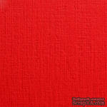 Дизайнерский картон с фактурой льна Sirio tela lampone, 30х30, красный, 290 г/м2 - ScrapUA.com