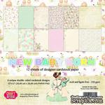 Набор плотной скрапбумаги от Craft & You Design - NEW BABY BORN, 30x30 см, 12 шт, 250 гр/м3