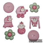 Набор декоративных пуговиц Dress It Up - Baby fun - girl - ScrapUA.com