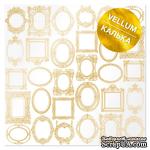 Лист кальки (веллум) с фольгированием Golden Frames 30,5х30,5 см, ТМ Фабрика Декора - ScrapUA.com