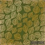 Лист односторонней бумаги с фольгированием Golden Delicate Leaves Botany summer 1, ТМ Фабрика Декора - ScrapUA.com